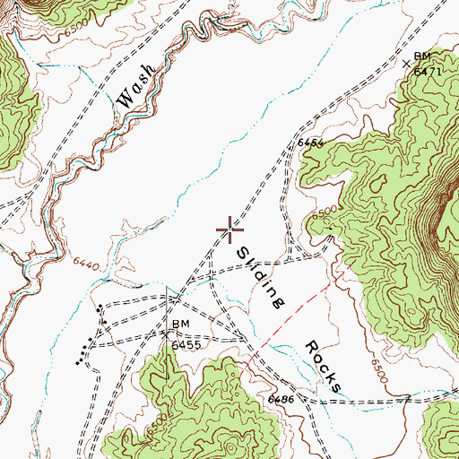 Topographic Map of Sliding Rocks Valley, AZ