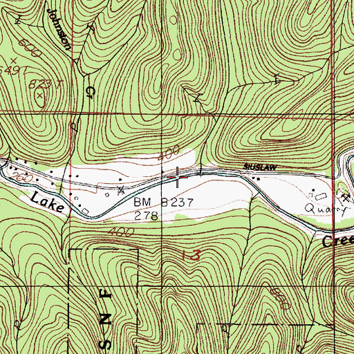 Topographic Map of Hollo Creek, OR