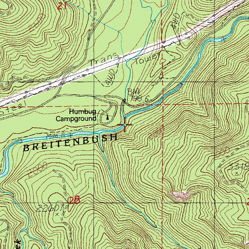 Topographic Map of Humbug Creek, OR