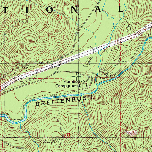 Topographic Map of Humbug Recreation Site, OR