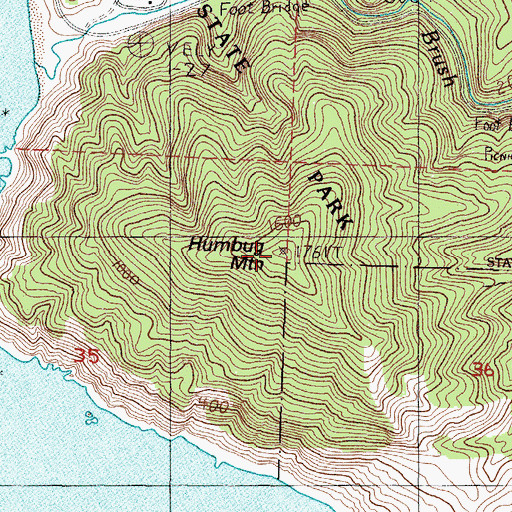 Topographic Map of Humbug Mountain, OR