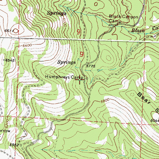 Topographic Map of Humphreys Camp, OR