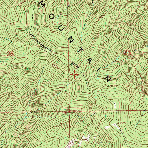 Topographic Map of Hunchback Mountain Trail, OR