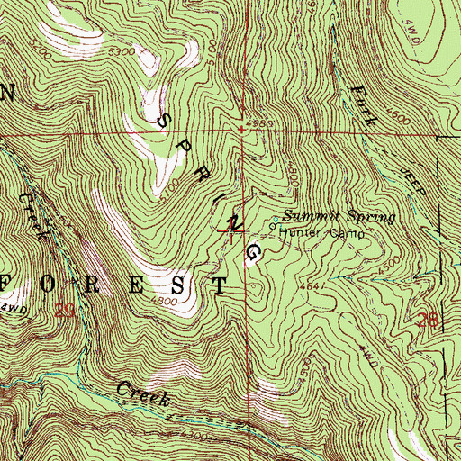 Topographic Map of Hunter Camp, OR