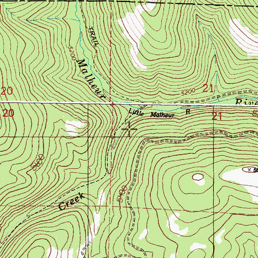 Topographic Map of Hunter Creek, OR