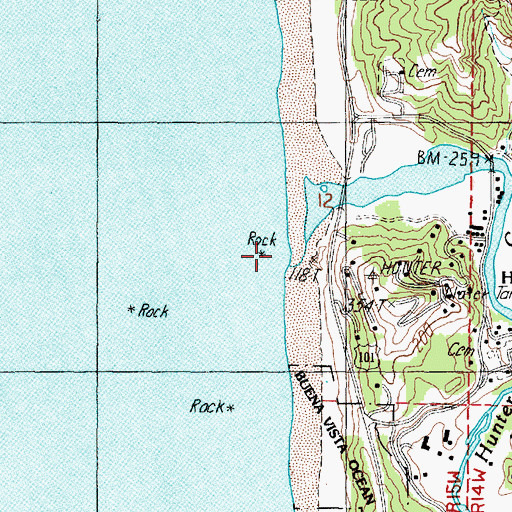 Topographic Map of Hunter Creek, OR