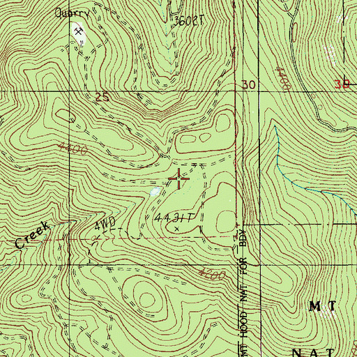 Topographic Map of Hunters Camp, OR