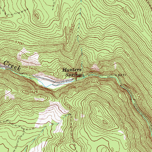 Topographic Map of Hunters Spring, OR