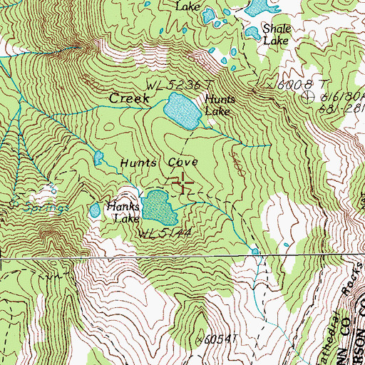 Topographic Map of Hunts Cove, OR