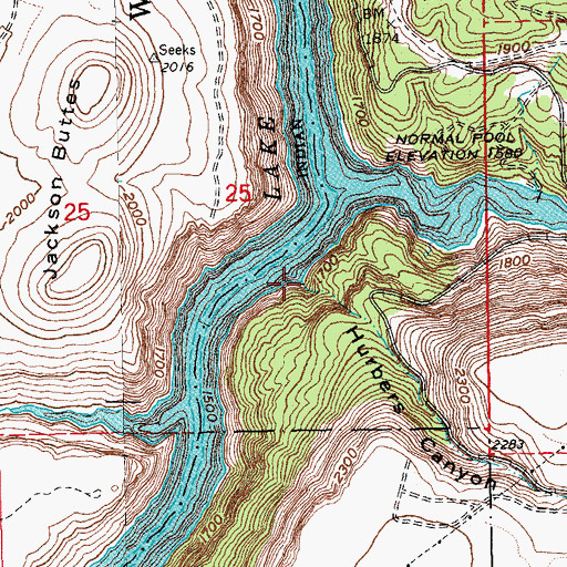 Topographic Map of Hurbers Canyon, OR