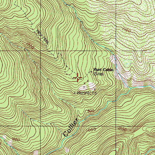 Topographic Map of Hurt Cabin, OR