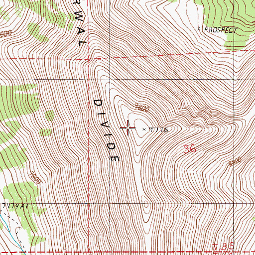 Topographic Map of Hurwal Divide, OR