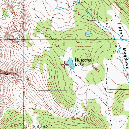 Topographic Map of Husband Lake, OR