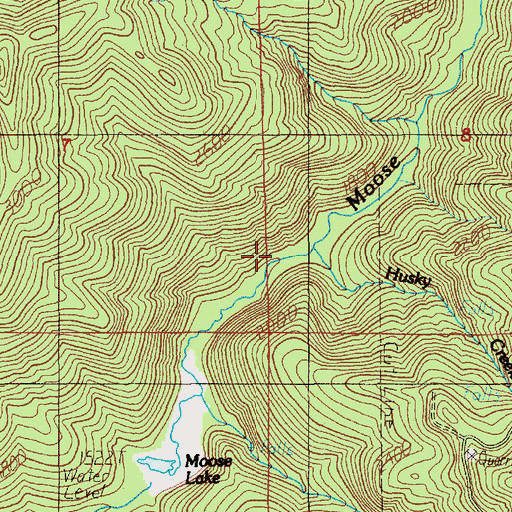 Topographic Map of Husky Creek, OR