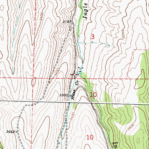 Topographic Map of Huss Creek, OR