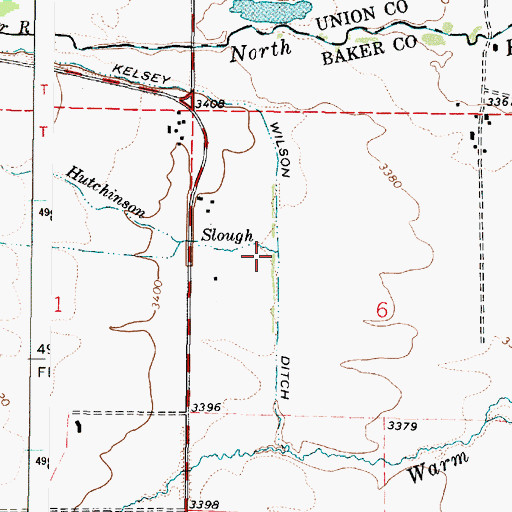 Topographic Map of Hutchinson Slough, OR