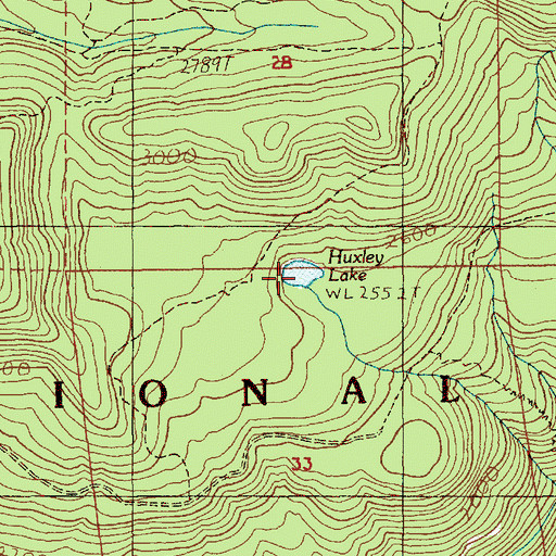 Topographic Map of Huxley Lake, OR