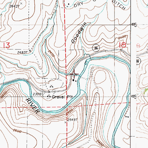 Topographic Map of Hyall Gulch, OR