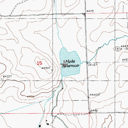 Topographic Map of Hyde Reservoir, OR