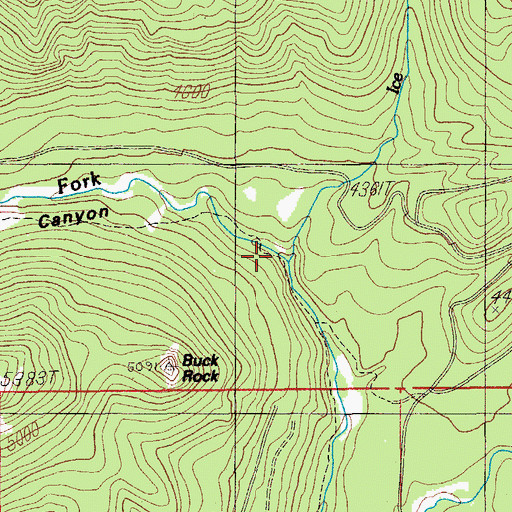 Topographic Map of Ice Creek, OR