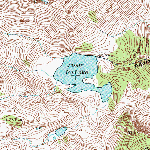 Topographic Map of Ice Lake, OR
