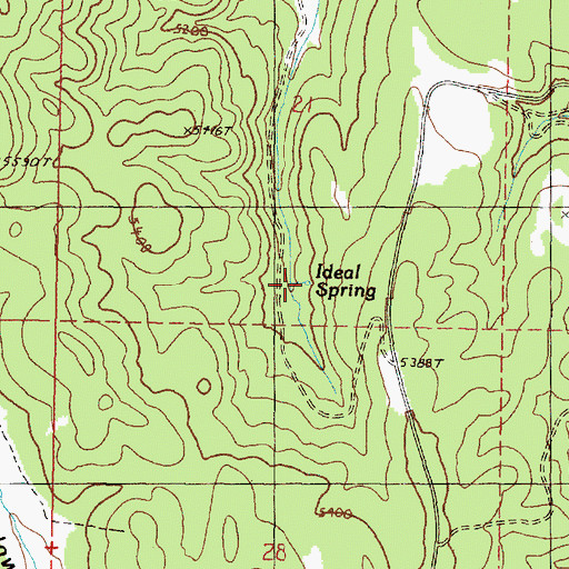 Topographic Map of Ideal Spring, OR