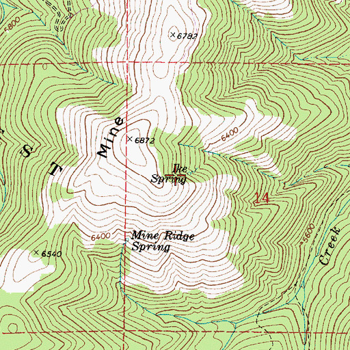 Topographic Map of Ike Spring, OR