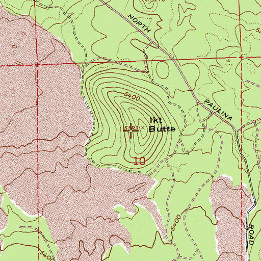 Topographic Map of Ikt Butte, OR