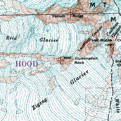 Topographic Map of Illumination Rock, OR