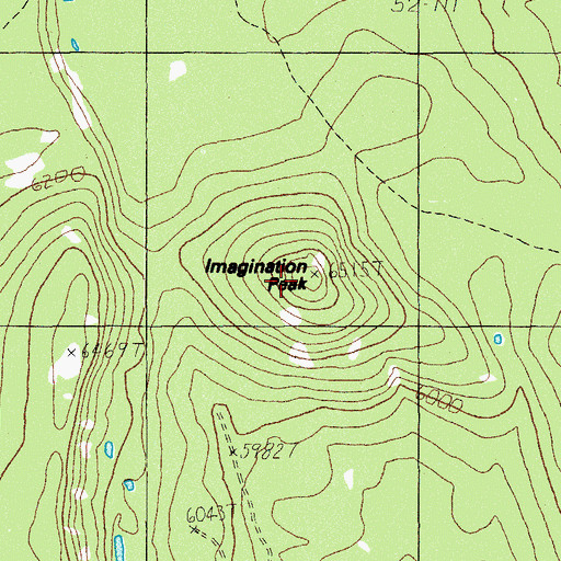 Topographic Map of Imagination Peak, OR