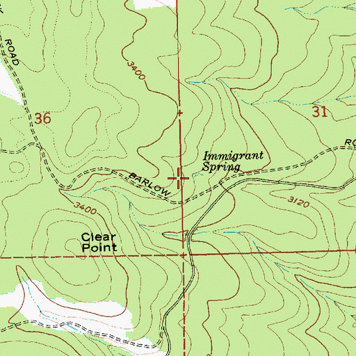 Topographic Map of Immigrant Spring, OR