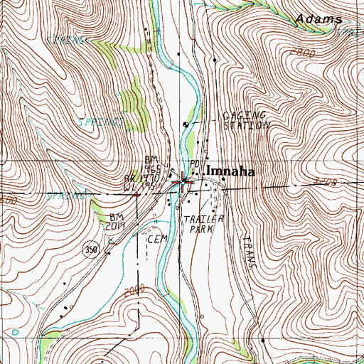 Topographic Map of Imnaha, OR