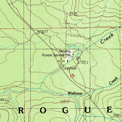 Topographic Map of Imnaha Recreation Site, OR