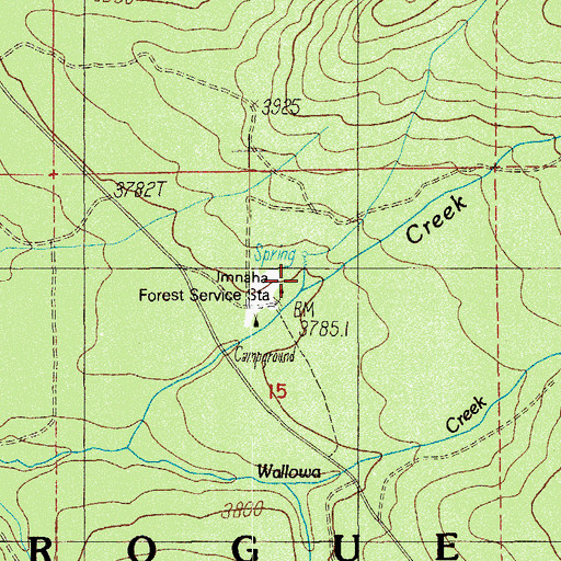 Topographic Map of Imnaha Guard Station, OR