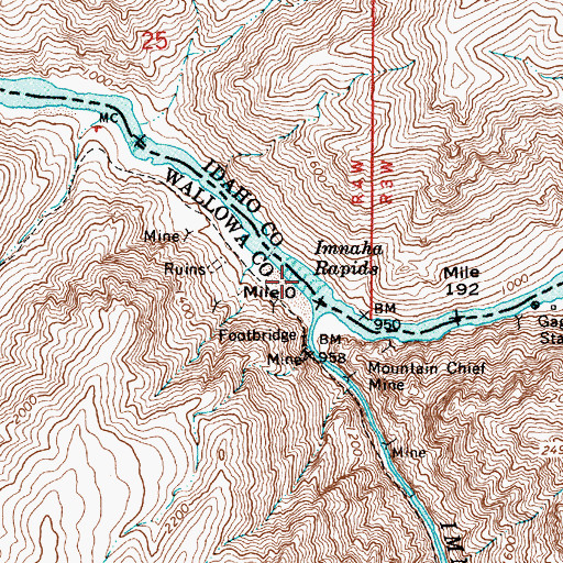 Topographic Map of Imnaha Rapids, ID