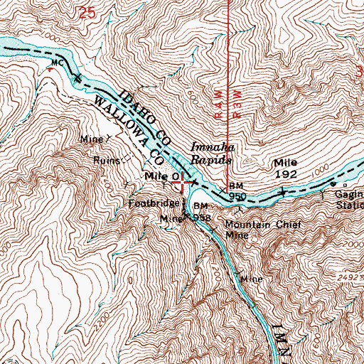 Topographic Map of Imnaha River, OR