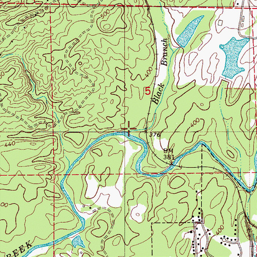 Topographic Map of Black Branch, AL