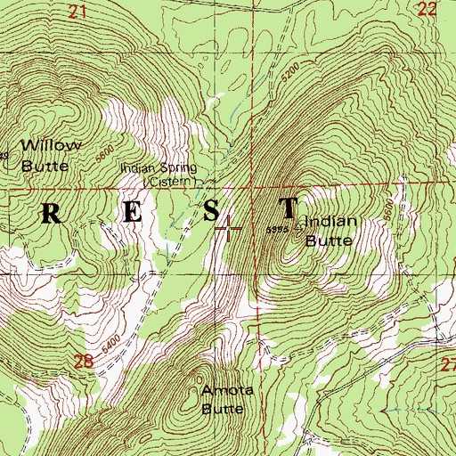 Topographic Map of Indian Butte, OR