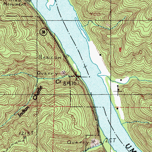Topographic Map of Indian Charlie Creek, OR