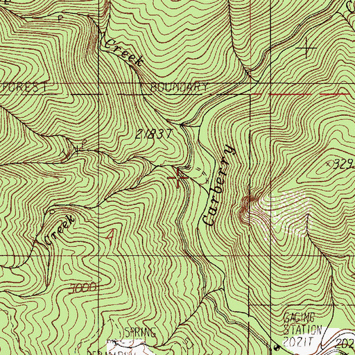 Topographic Map of Indian Creek, OR