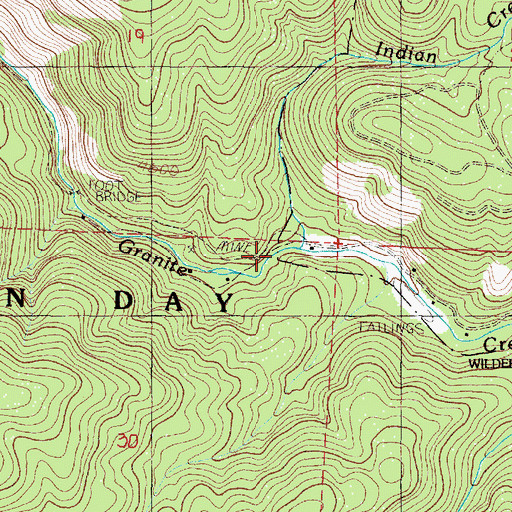 Topographic Map of Indian Creek, OR