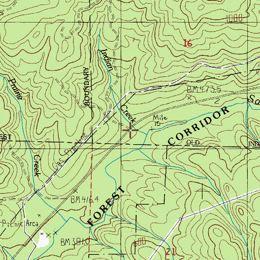 Topographic Map of Indian Creek, OR