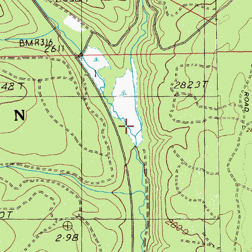 Topographic Map of Indian Creek, OR