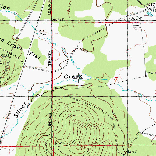 Topographic Map of Indian Creek, OR