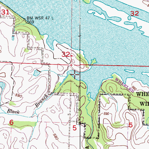 Topographic Map of Black Branch, AL