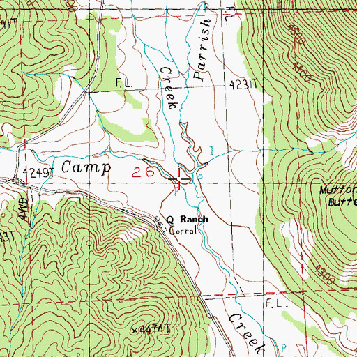 Topographic Map of Indian Creek, OR