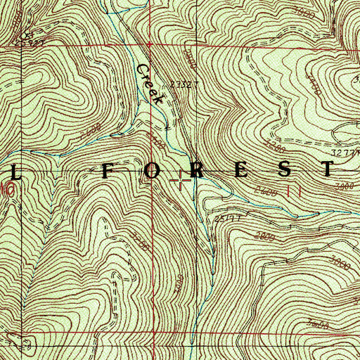 Topographic Map of Indian Creek, OR