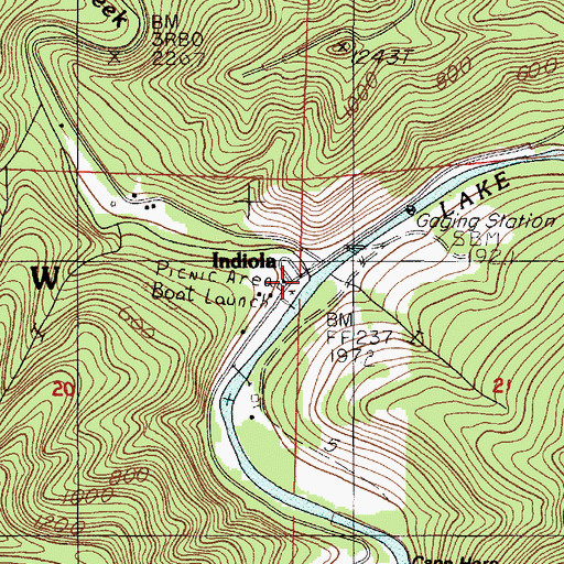 Topographic Map of Indian Creek, OR