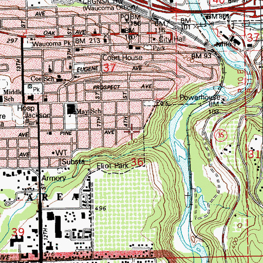 Topographic Map of Indian Creek, OR
