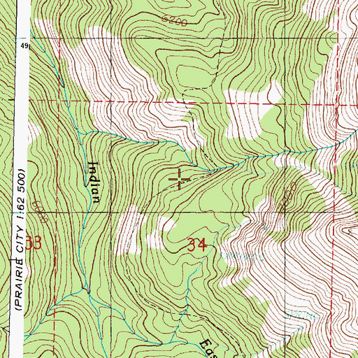 Topographic Map of Indian Creek Trail, OR